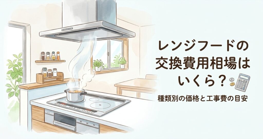 レンジフードの交換費用相場はいくら？種類別の価格と工事費の目安