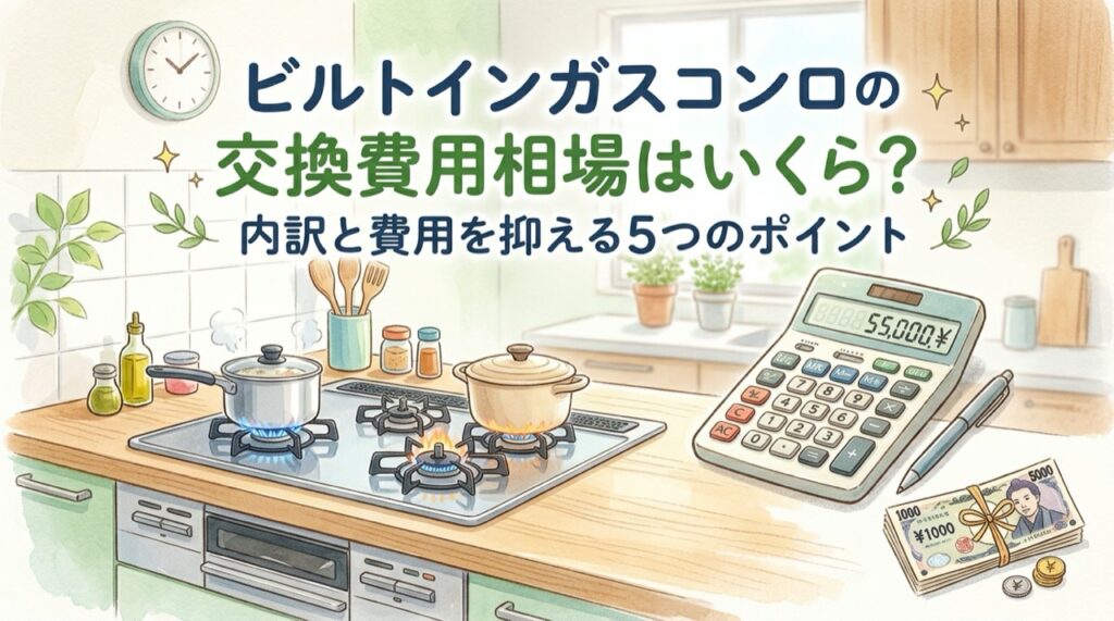 ビルトインガスコンロの交換費用相場はいくら？内訳と費用を抑える5つのポイント