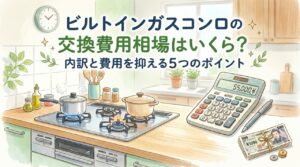 ビルトインガスコンロの交換費用相場はいくら？内訳と費用を抑える5つのポイント
